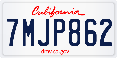 CA license plate 7MJP862