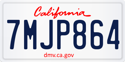 CA license plate 7MJP864