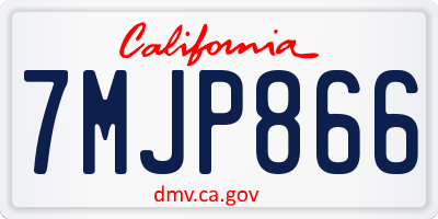 CA license plate 7MJP866