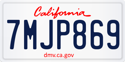 CA license plate 7MJP869