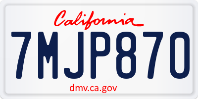 CA license plate 7MJP870