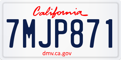 CA license plate 7MJP871