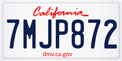 CA license plate 7MJP872