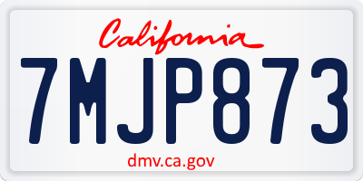 CA license plate 7MJP873