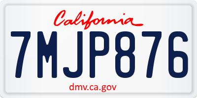 CA license plate 7MJP876