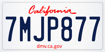 CA license plate 7MJP877