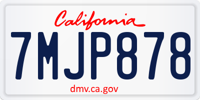 CA license plate 7MJP878