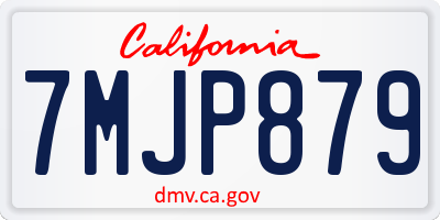 CA license plate 7MJP879