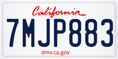 CA license plate 7MJP883