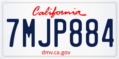 CA license plate 7MJP884