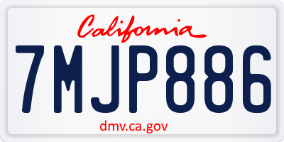 CA license plate 7MJP886