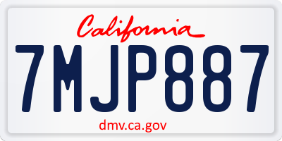 CA license plate 7MJP887