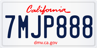 CA license plate 7MJP888