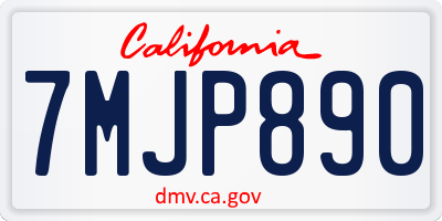 CA license plate 7MJP890