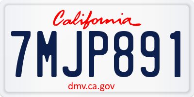 CA license plate 7MJP891