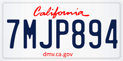 CA license plate 7MJP894