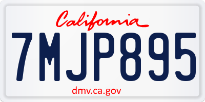 CA license plate 7MJP895