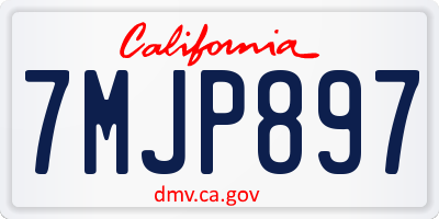 CA license plate 7MJP897