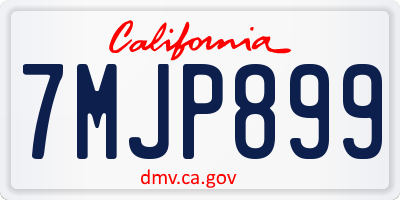 CA license plate 7MJP899