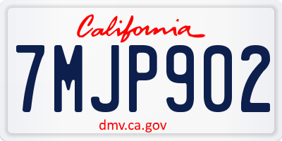 CA license plate 7MJP902