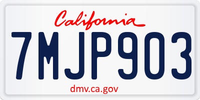 CA license plate 7MJP903