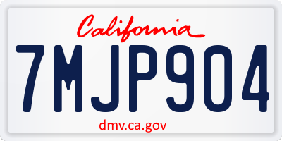 CA license plate 7MJP904