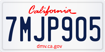 CA license plate 7MJP905