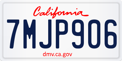 CA license plate 7MJP906