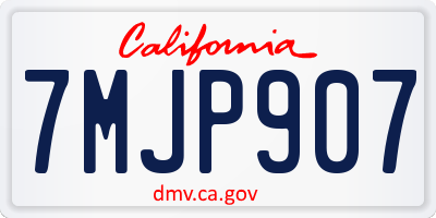 CA license plate 7MJP907