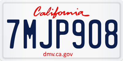 CA license plate 7MJP908