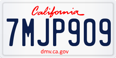 CA license plate 7MJP909