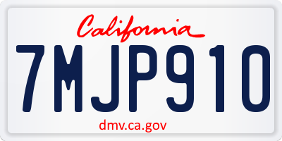 CA license plate 7MJP910