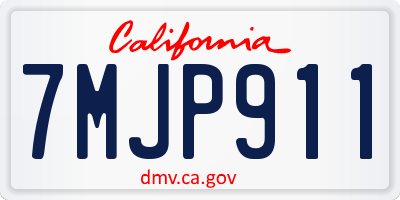 CA license plate 7MJP911