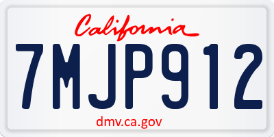 CA license plate 7MJP912