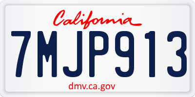 CA license plate 7MJP913