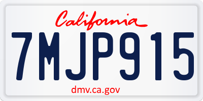 CA license plate 7MJP915