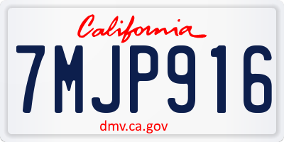 CA license plate 7MJP916