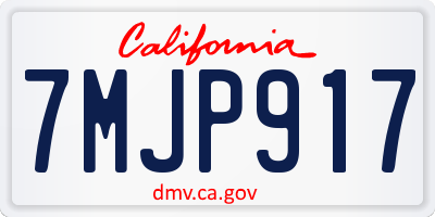 CA license plate 7MJP917