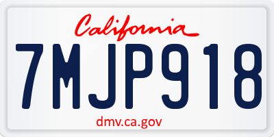 CA license plate 7MJP918