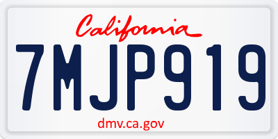 CA license plate 7MJP919