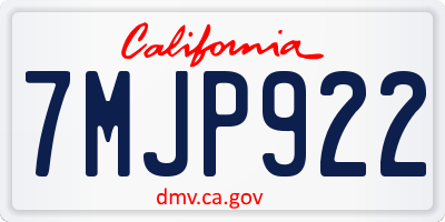 CA license plate 7MJP922