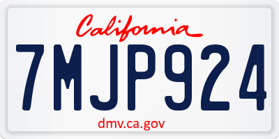 CA license plate 7MJP924