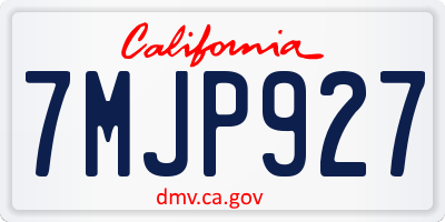 CA license plate 7MJP927