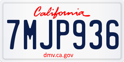 CA license plate 7MJP936