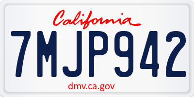 CA license plate 7MJP942