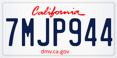 CA license plate 7MJP944