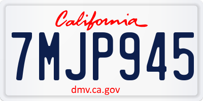 CA license plate 7MJP945