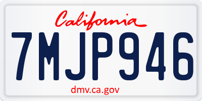 CA license plate 7MJP946