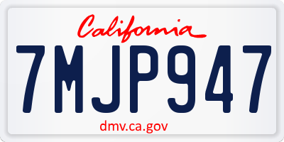 CA license plate 7MJP947