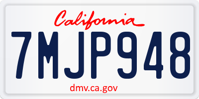 CA license plate 7MJP948